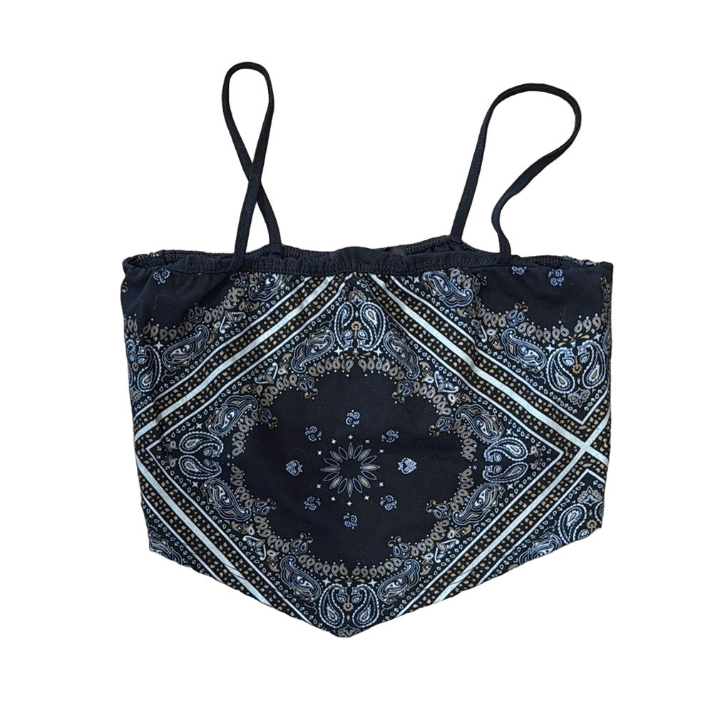 Forever 21 black bandana top, large 🔵